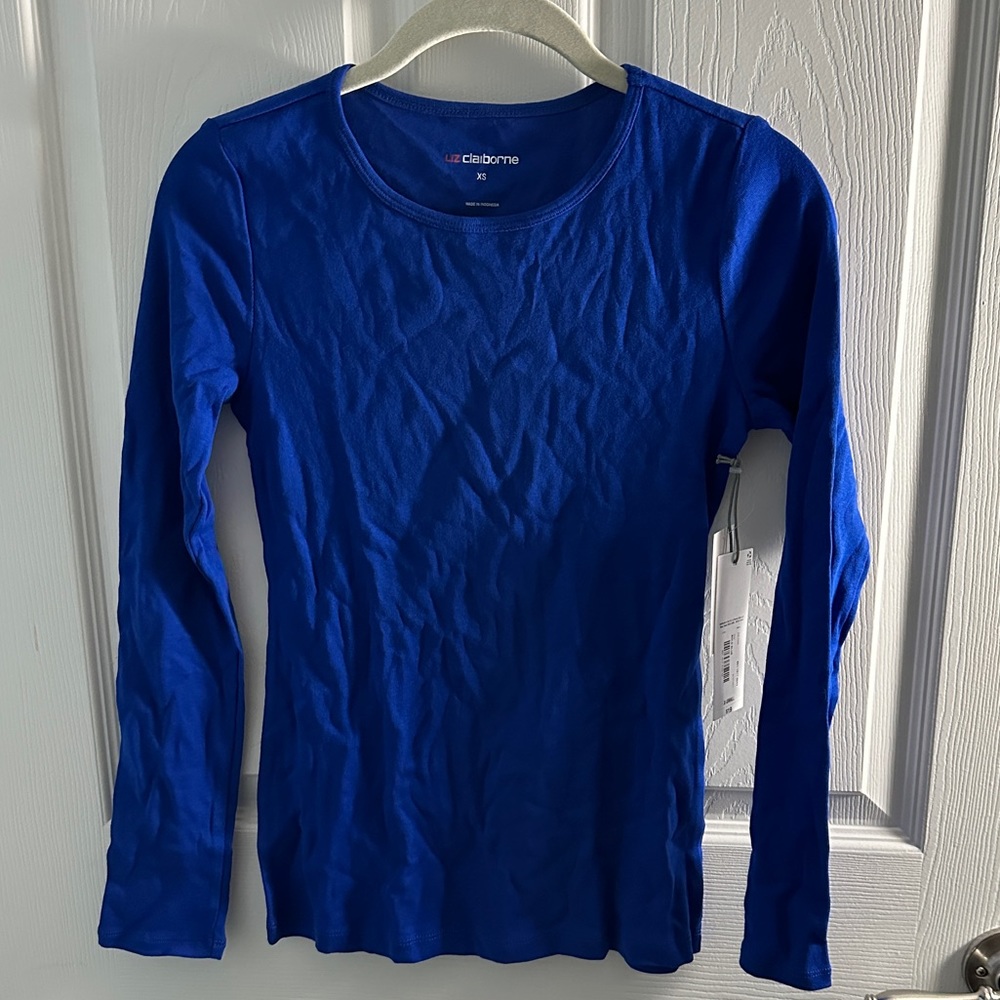 Liz Claiborne Bold Blue Long Sleeve Top